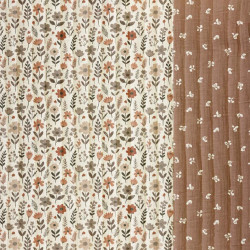 Printed Quilted Double Gauze MADDY / BABETH White / Chestnut